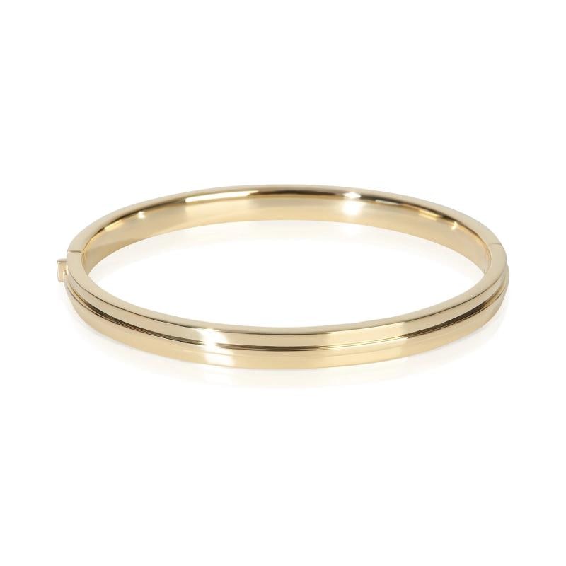 Tiffany & Co. Yellow Gold Diamond Tiffany T Hinged Bangle Bracelet - 3
