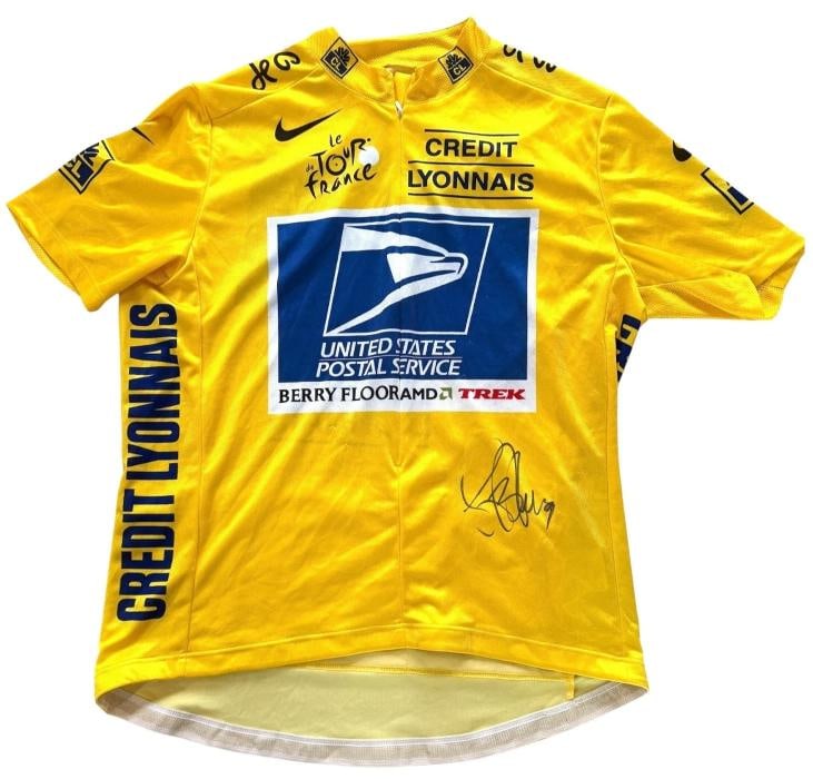Lance Armstrong Signed Autograph Tour De France Yellow USPS Jersey Beckett Bas - 3