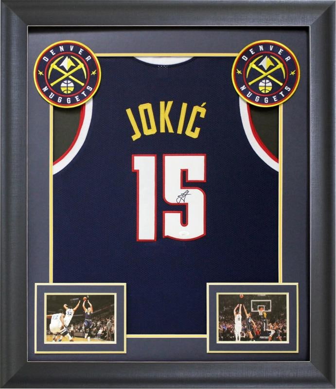 Nikola Jokic Authentic Signed Navy Blue Pro Style Framed Jersey JSA 2: Player: Nikola Jokic,Product: Jersey,Original/Reprint: Original,Autograph Authentication: JSA,Team: Denver Nuggets,PRODUCT_COA: JSA,PRODUCT_SIGNED_BY_NAME: Nikola Jokic,PRODUCT_SIGNED_BY_BRAND: