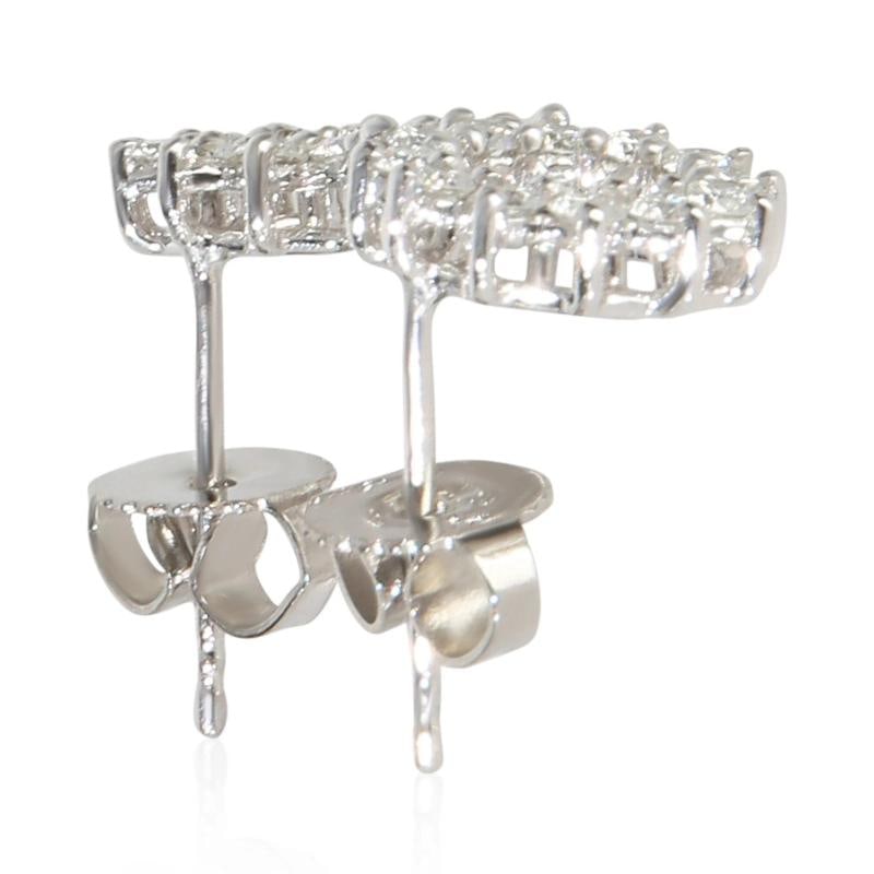 Tiffany & Co. Platinum Diamond Open Circle Earrings - 2