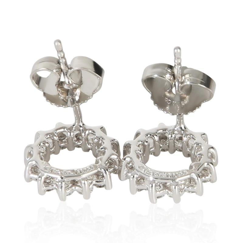 Tiffany & Co. Platinum Diamond Open Circle Earrings - 3