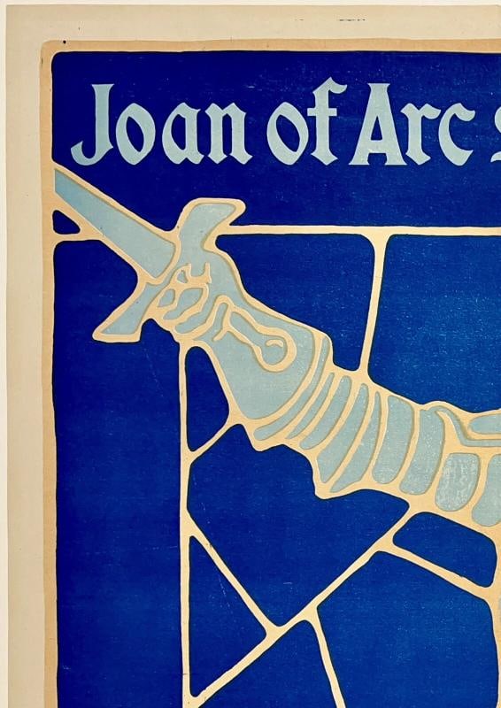 Original Vintage Poster JOAN OF ARC SAVED FRANCE - WOMEN OF BRITAIN Linen Rare! - 2