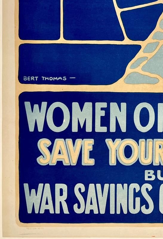 Original Vintage Poster JOAN OF ARC SAVED FRANCE - WOMEN OF BRITAIN Linen Rare! - 4