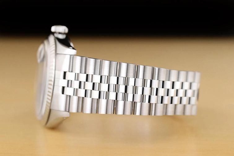 ROLEX MENS DATEJUST 16234 WHITE DIAL 18K WHITE GOLD STAINLESS STEEL WATCH - 5