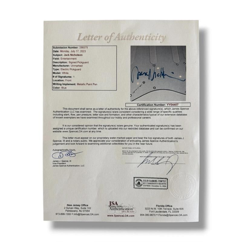 Michael Keaton & Jack Nicholson Signed Guitar Set of 2 JSA COA Batman The Joker - 8