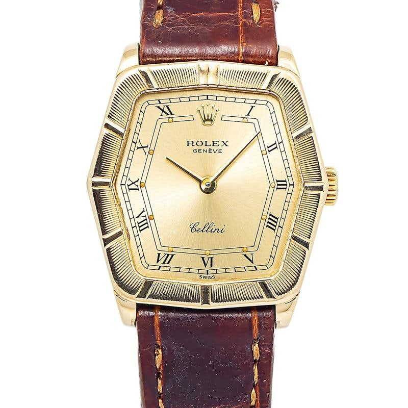 Rolex Cellini 4160 18k Yellow Gold Champagne Dial Manual Lady's Watch 24mm - 2