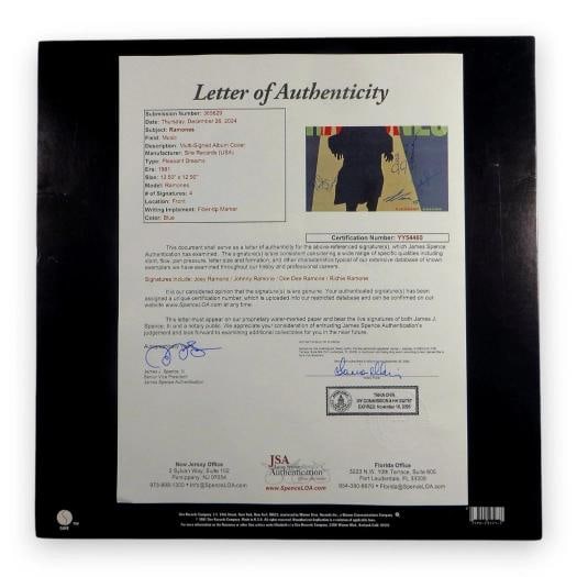 The Ramones Signed Autographed Record Album Cover Joey Johnny Dee Dee Richie JSA - 4