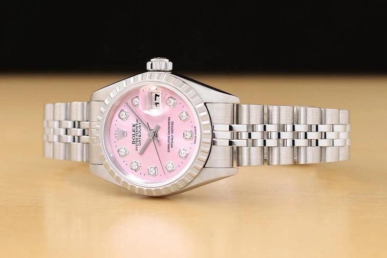 ROLEX LADIES DATEJUST 79240 PINK DIAMOND DIAL STAINLESS STEEL WATCH - 2