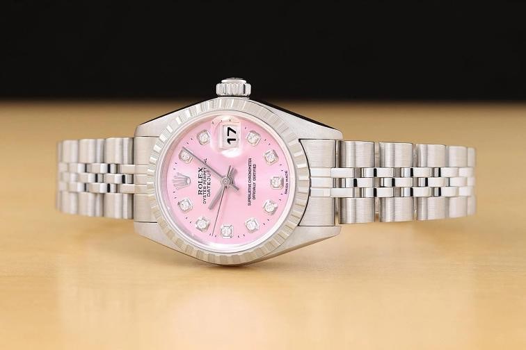 ROLEX LADIES DATEJUST 79240 PINK DIAMOND DIAL STAINLESS STEEL WATCH - 3