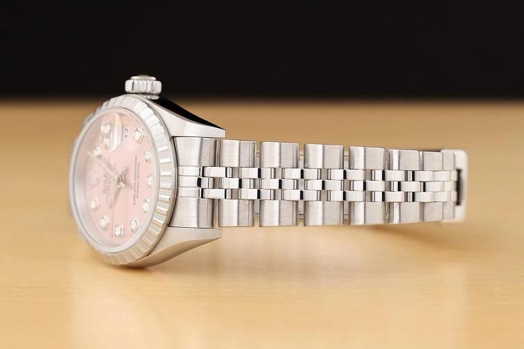 ROLEX LADIES DATEJUST 79240 PINK DIAMOND DIAL STAINLESS STEEL WATCH - 4