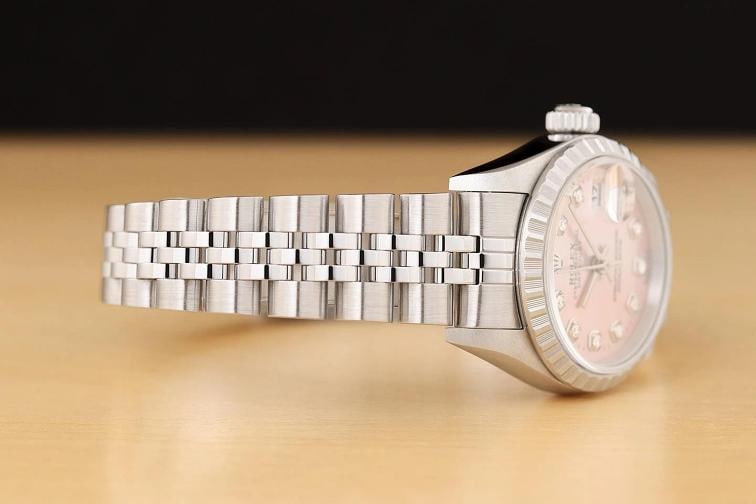ROLEX LADIES DATEJUST 79240 PINK DIAMOND DIAL STAINLESS STEEL WATCH - 7