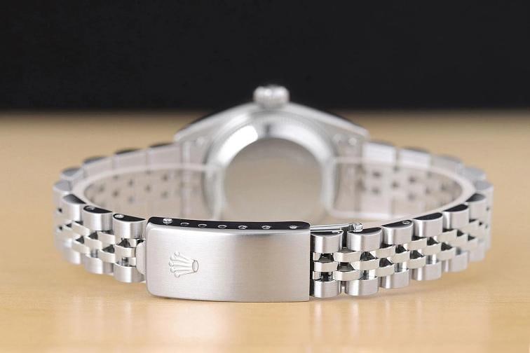 ROLEX LADIES DATEJUST 79174 BLUE VIGNETTE DIAMOND DIAL 18K WHITE GOLD SS WATCH - 6