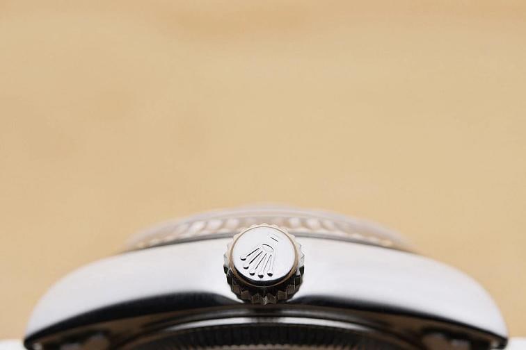 ROLEX LADIES DATEJUST 79174 BLUE VIGNETTE DIAMOND DIAL 18K WHITE GOLD SS WATCH - 9
