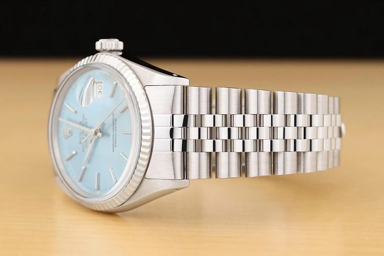 ROLEX MENS DATEJUST 16014 ICE BLUE 18K GOLD STEEL WATCH w/ JUBILEE BRACELET - 4