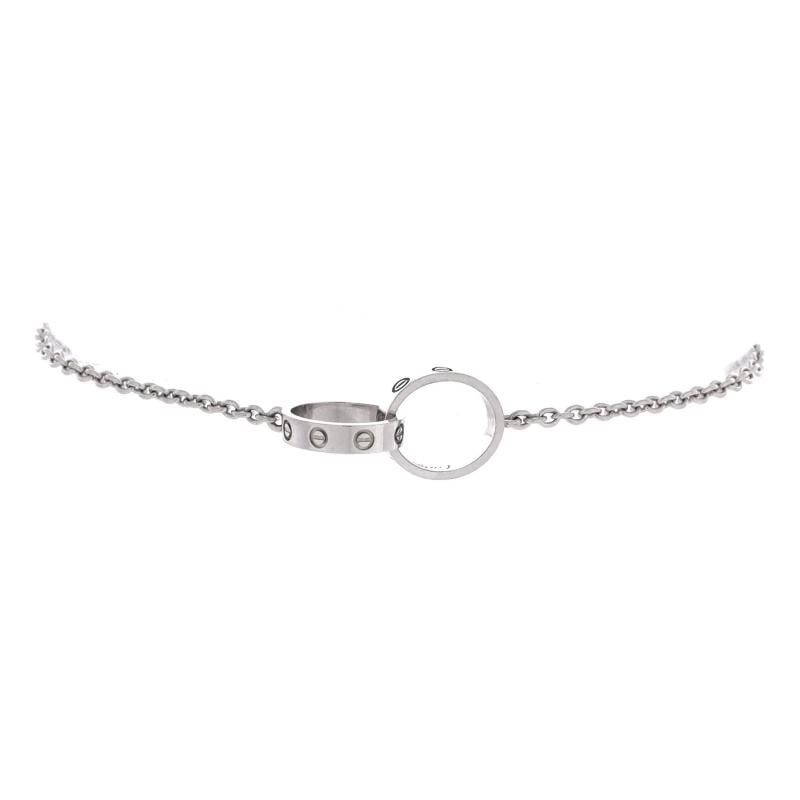 Cartier Love Interlocking Bracelet 18K White Gold: Condition: Pre-owned - Good,Brand: Cartier,Main Stone: Unknown,Metal: 18K White Gold,Metal Purity: 18K,Style: Bracelet,Type: Bracelet,Color: White Gold,Material: 18K White Gold