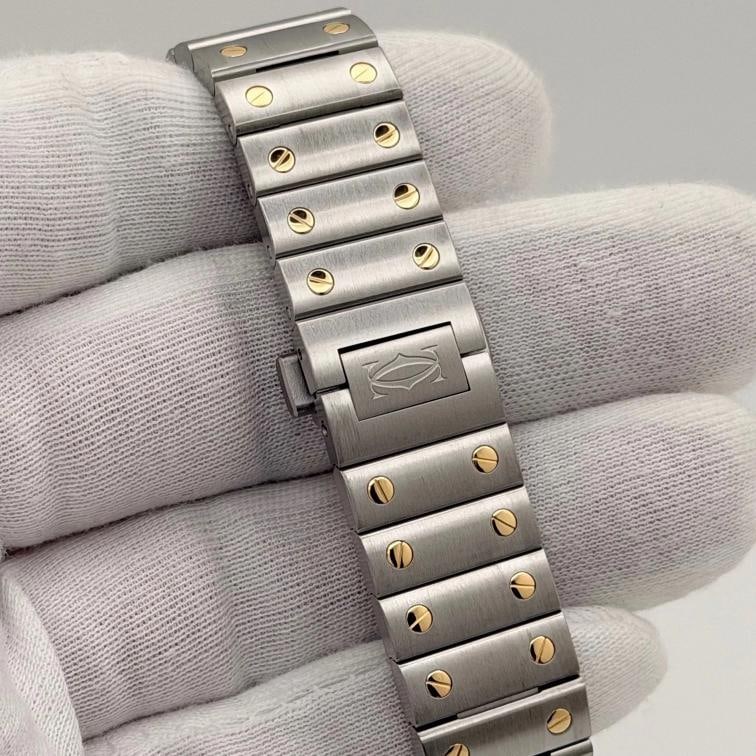 2025 Cartier Santos Medium W2SA0016 35mm Silver Dial 18k Gold Steel Box Paper - 8