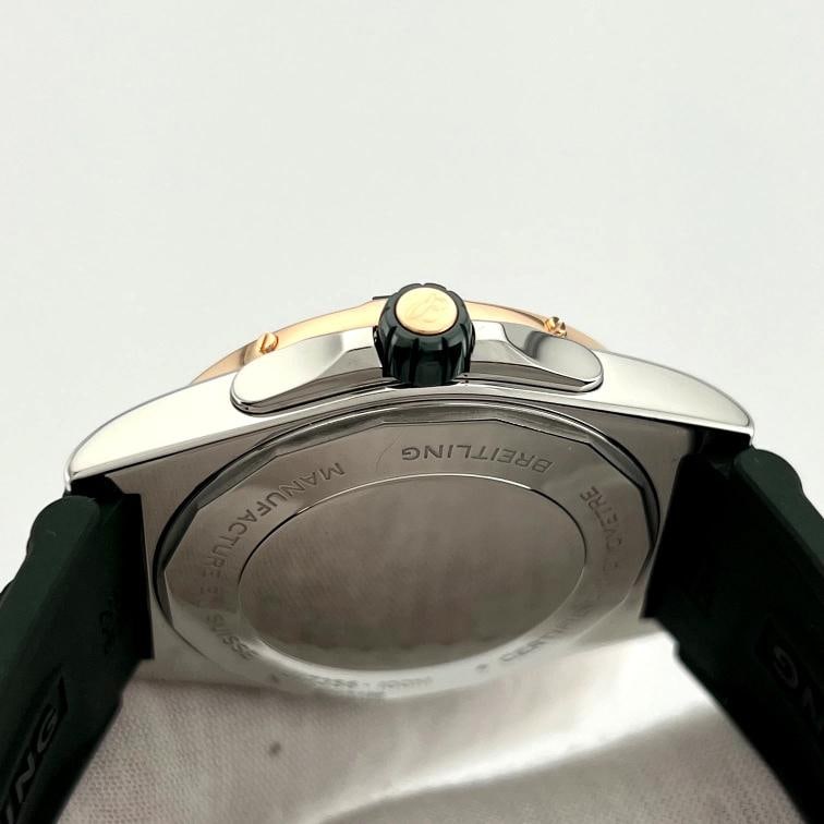 Breitling Super Chronomat U17356 38mm Mint Green Dial 18k Gold Steel Box Paper - 9