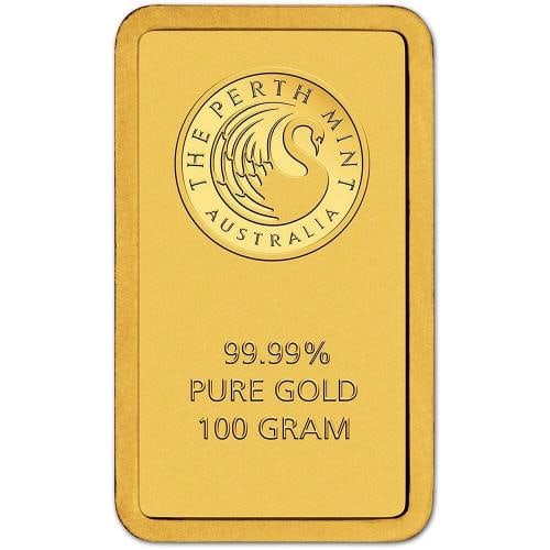 100 gram Gold Bar - The Perth Mint - 99.99 Fine in Sealed Assay - 3