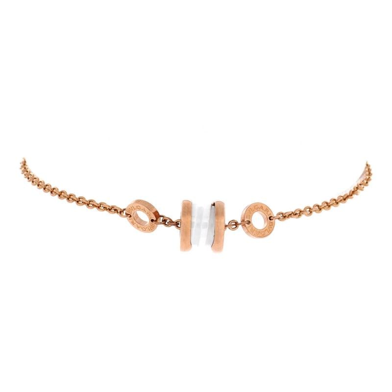 Bvlgari B.Zero1 Soft Bracelet 18K Rose Gold with Ceramic: Condition: Pre-owned - Good,Brand: Bvlgari,Main Stone: Unknown,Metal: 18K Rose Gold,Metal Purity: 18K,Style: Bracelet,Type: Bracelet,Color: Rose Gold,Material: 18K Rose Gold, Ceramic