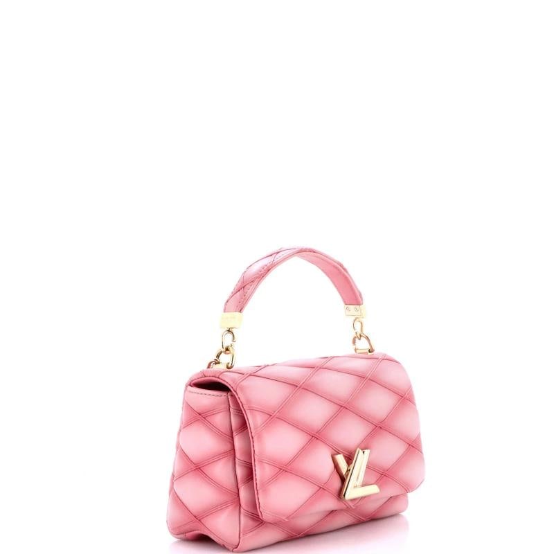 Louis Vuitton GO-14 Top Handle NM Handbag Malletage Leather MM - 3
