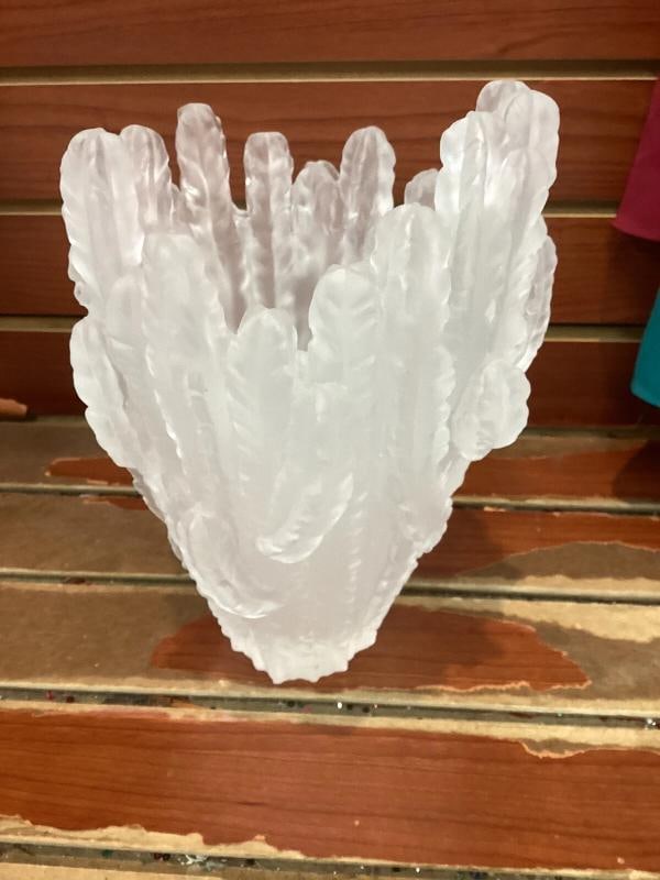 Nancy Daum Style Cactus Vase Clear Heavy Crystal Maker Unknown H10Ã¢â‚¬ - 2
