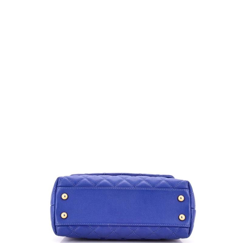 Chanel Coco Top Handle Bag Quilted Caviar with Lizard Mini - 4
