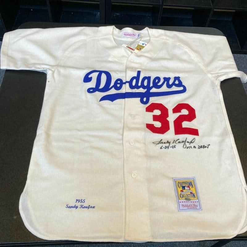 Sandy Koufax MLB Debut 6-24-1955 Signed Brooklyn Dodgers Jersey With JSA COA - 2