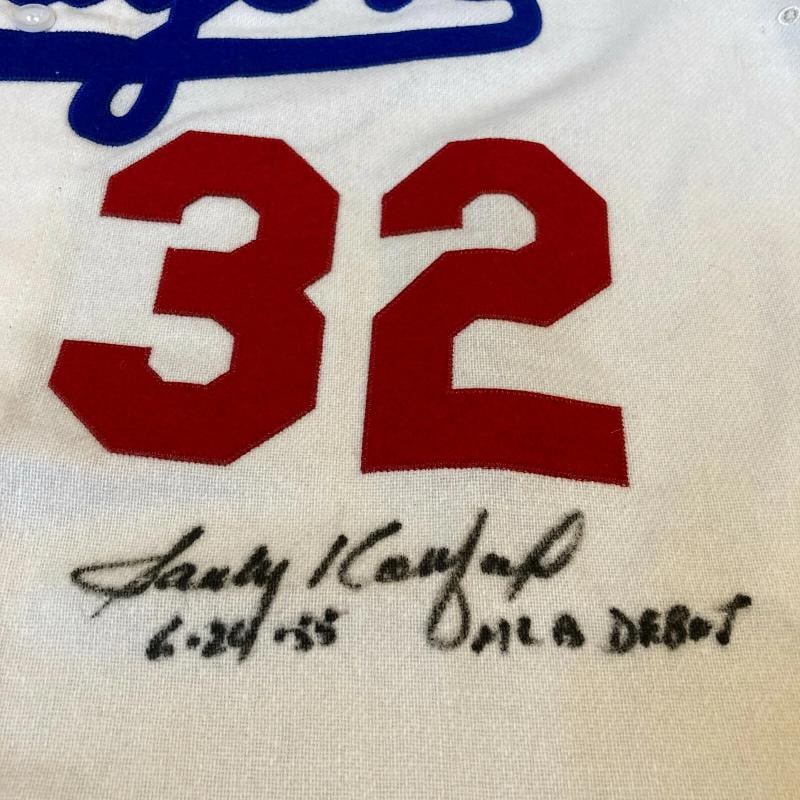Sandy Koufax MLB Debut 6-24-1955 Signed Brooklyn Dodgers Jersey With JSA COA - 5