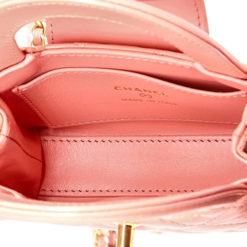 Chanel Kelly Top Handle Shopping Bag Quilted Shiny Aged Calfskin Nano - 5