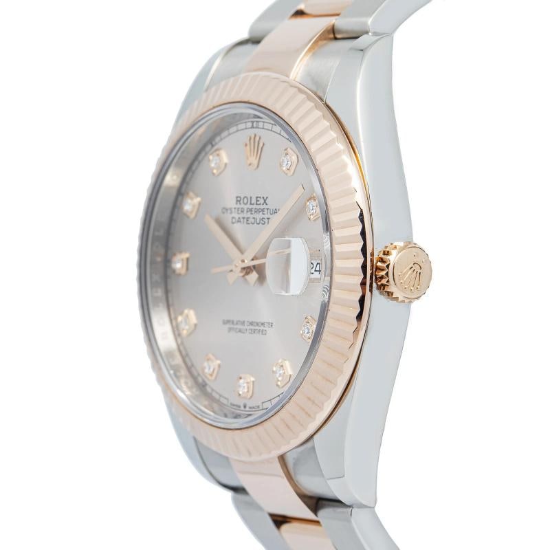Rolex Datejust 126331 18k Rose TwoTone Oyster Sundust Diamond Dial Unisex 41mm - 3