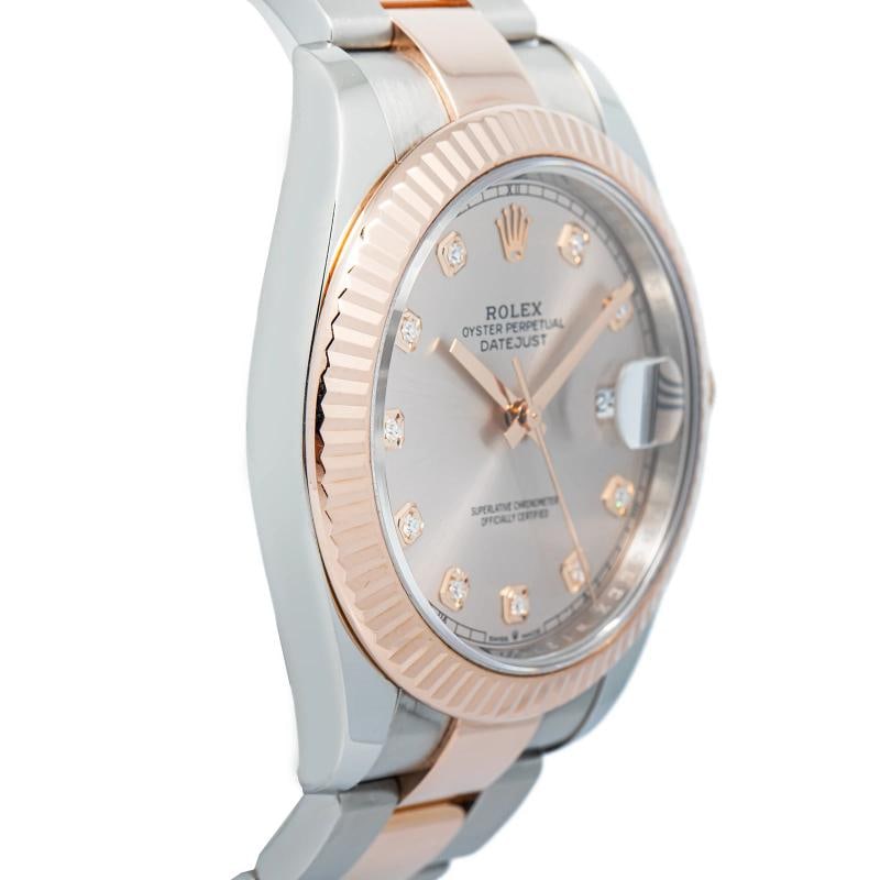 Rolex Datejust 126331 18k Rose TwoTone Oyster Sundust Diamond Dial Unisex 41mm - 4
