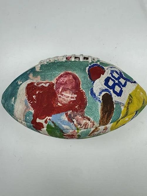 LeRoy Neiman Signed Hand-Painted Art Football JSA COA RARE - 7