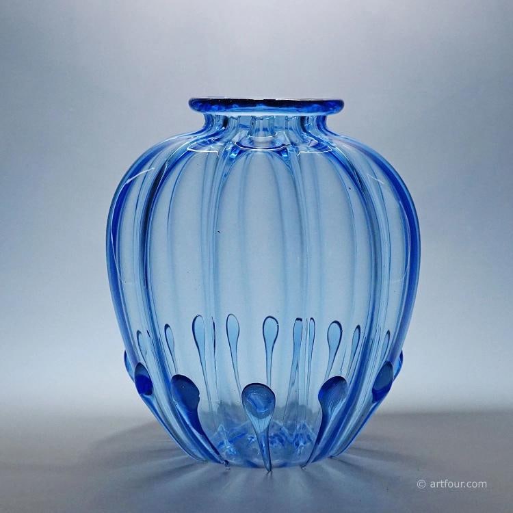 Large Vetro Soffiato Glass Vase by Vittorio Zecchin for Venini Murano 1924 - 3