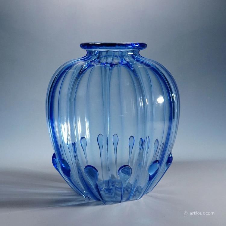 Large Vetro Soffiato Glass Vase by Vittorio Zecchin for Venini Murano 1924 - 4