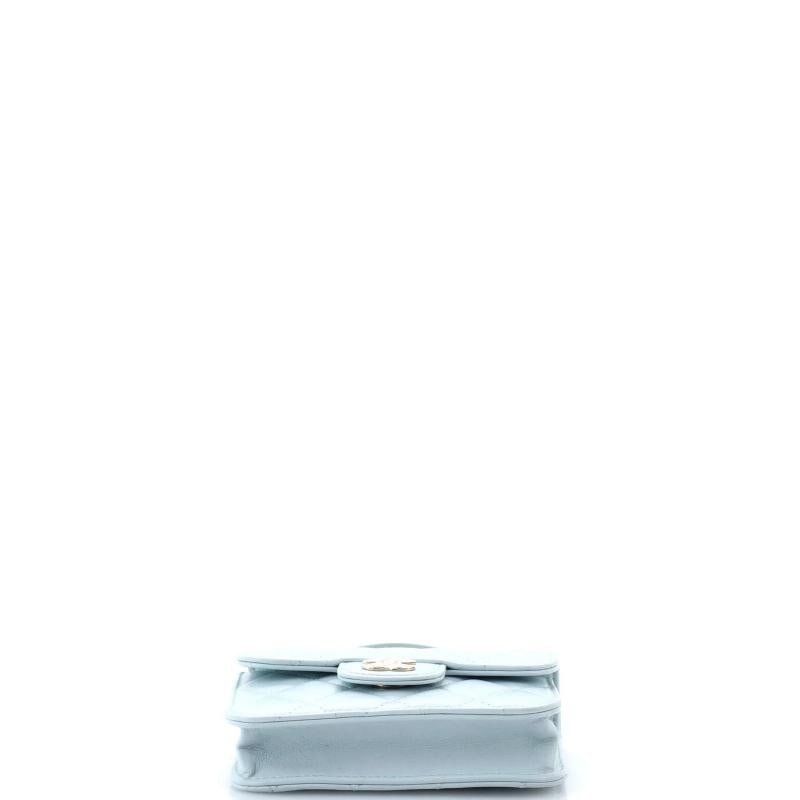 Chanel Top Handle Flap Coin Purse with Chain Quilted Lambskin - 4