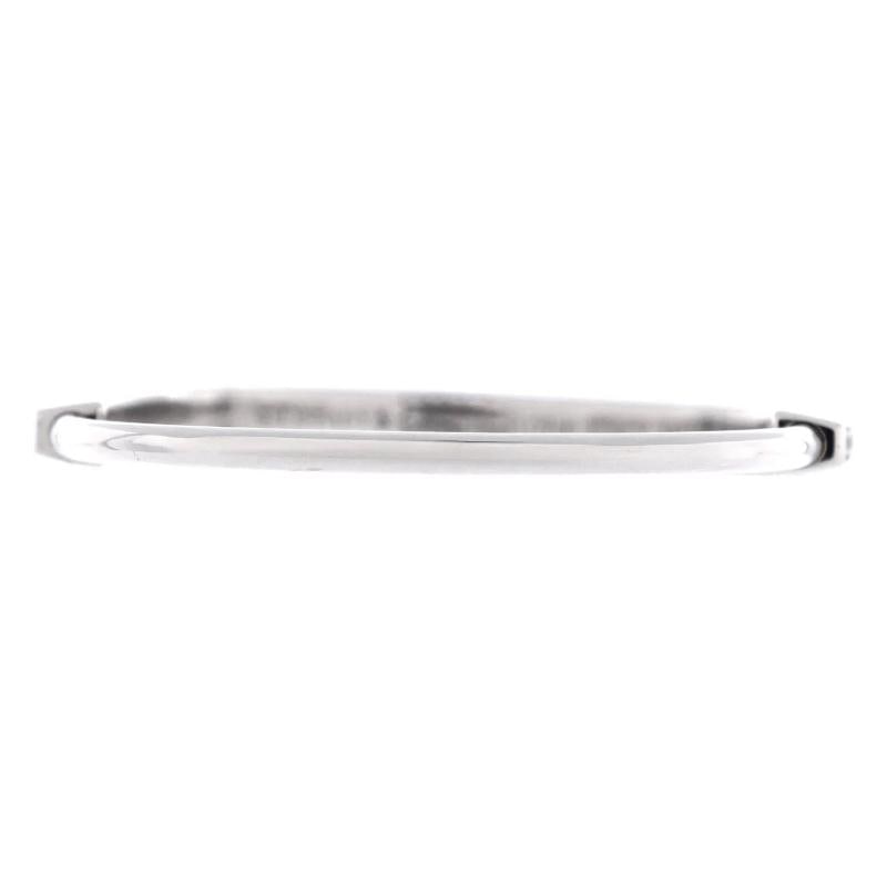 Tiffany & Co. Lock Bangle Bracelet 18K White Gold with Half Pave Diamonds Narrow: Measurements: Circumference: 6.00 ", Width: 4.10 mm . Condition: Pre-owned - Good,Brand: Tiffany & Co.,Main Stone: Diamond,Metal: 18K White Gold,Metal Purity: 18K,Style: Bangle,Type: Bracelet,Color: W