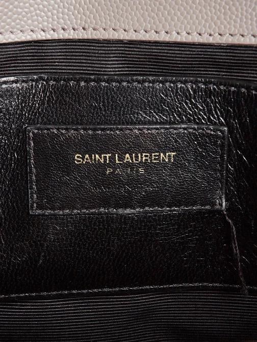 Yves Saint Laurent Black Grained Leather Monogram Medium Kate Flap Bag - 10