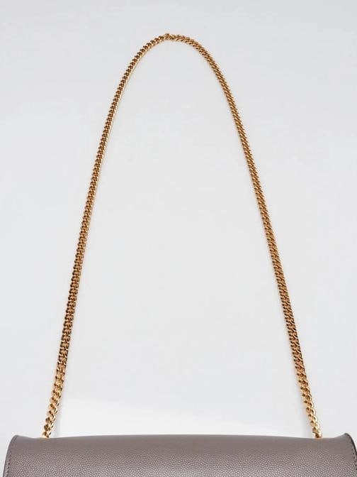 Yves Saint Laurent Black Grained Leather Monogram Medium Kate Flap Bag - 7