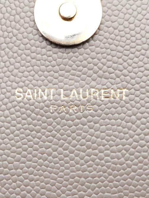 Yves Saint Laurent Black Grained Leather Monogram Medium Kate Flap Bag - 8
