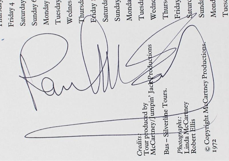 (3) Linda & Paul McCartney, Denny Lane Signed Wings Over Europe Tour Program BAS - 3