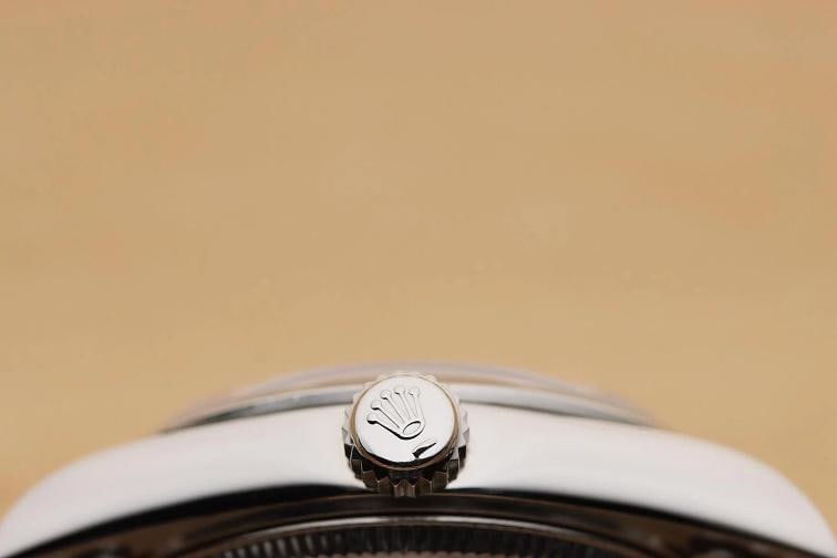 ROLEX OYSTER PERPETUAL MIDSIZE 67480 UNISEX SALMON 3-6-9 STAINLESS STEEL WATCH - 11