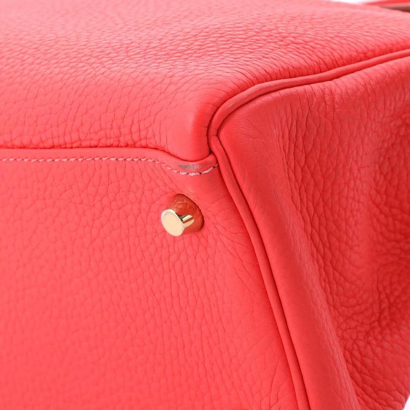 Hermes Kelly Handbag Pink Clemence with Gold Hardware 32 - 8