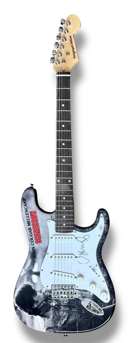 John Cougar Mellencamp Signed Guitar Custom Graphics JSA COA Scarecrow - 2