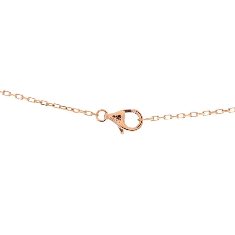 Cartier Logo Double C Pendant Necklace 18K Rose Gold with Diamonds - 4