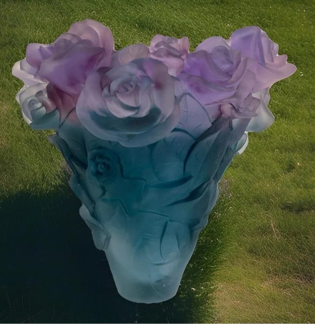 XL Multi Color Crystal Nancy Daum Style Vase H8Ã¢â‚¬ÂW6Ã&# - 3