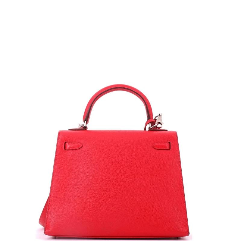 Hermes Kelly Handbag Pink Epsom with Palladium Hardware 25 - 4