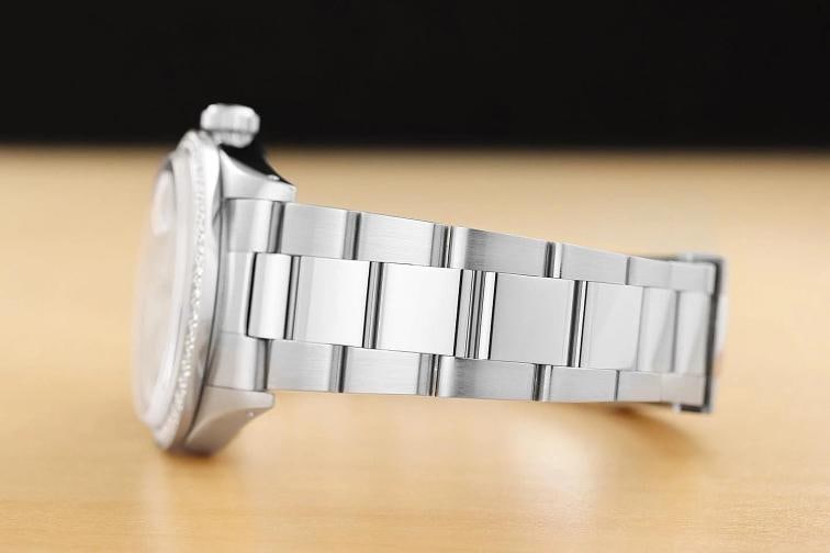 ROLEX MENS DATEJUST 16014 WHITE ROMAN DIAMOND 18K WHITE GOLD STEEL OYSTER WATCH - 5