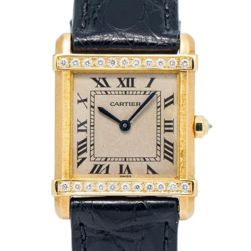 Cartier Tank Chinoise 8105 18K Yellow Gold Diamond Off-White Dial Quartz 23mm - 2