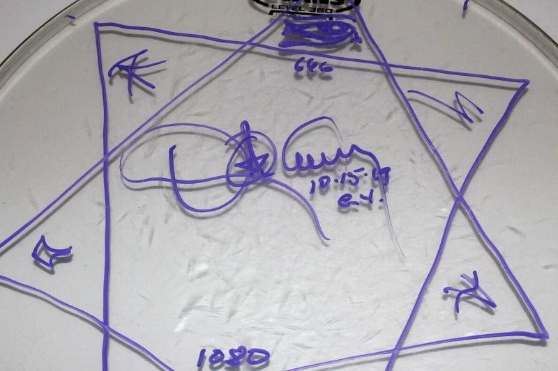 DANNY CAREY TOOL DRUMMER SIGNED 10-15-19 CONCERT USED STAGE DRUMHEAD BECKETT COA - 7