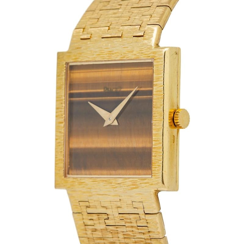 Piaget Vintage 9131A6 Rare Manual 18K Yellow Tiger Eye Dial Unisex Watch 23mm - 2